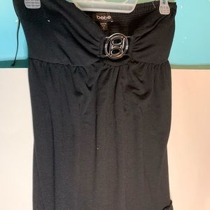 Woman’s small black strapless swim cover up or dress